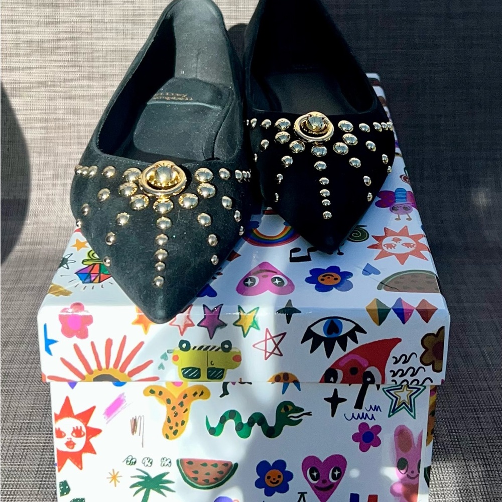 Jeffrey Campbell Elegant Black Embellished Flats - Picture 3 of 8